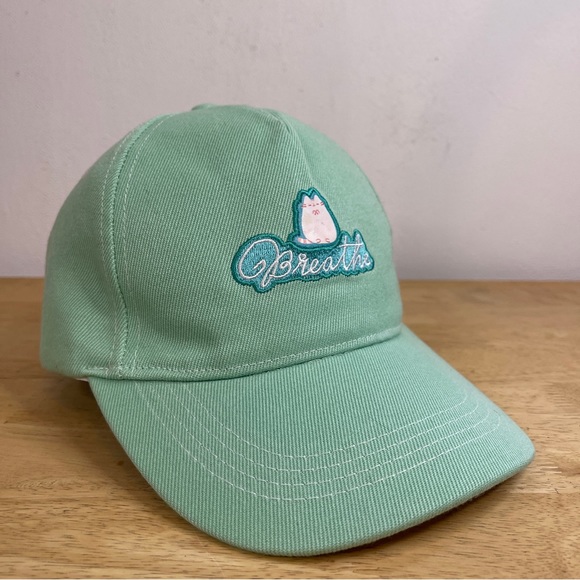 Pusheen Mint Green 'Breathe' Baseball Cap Hat - Picture 3 of 9